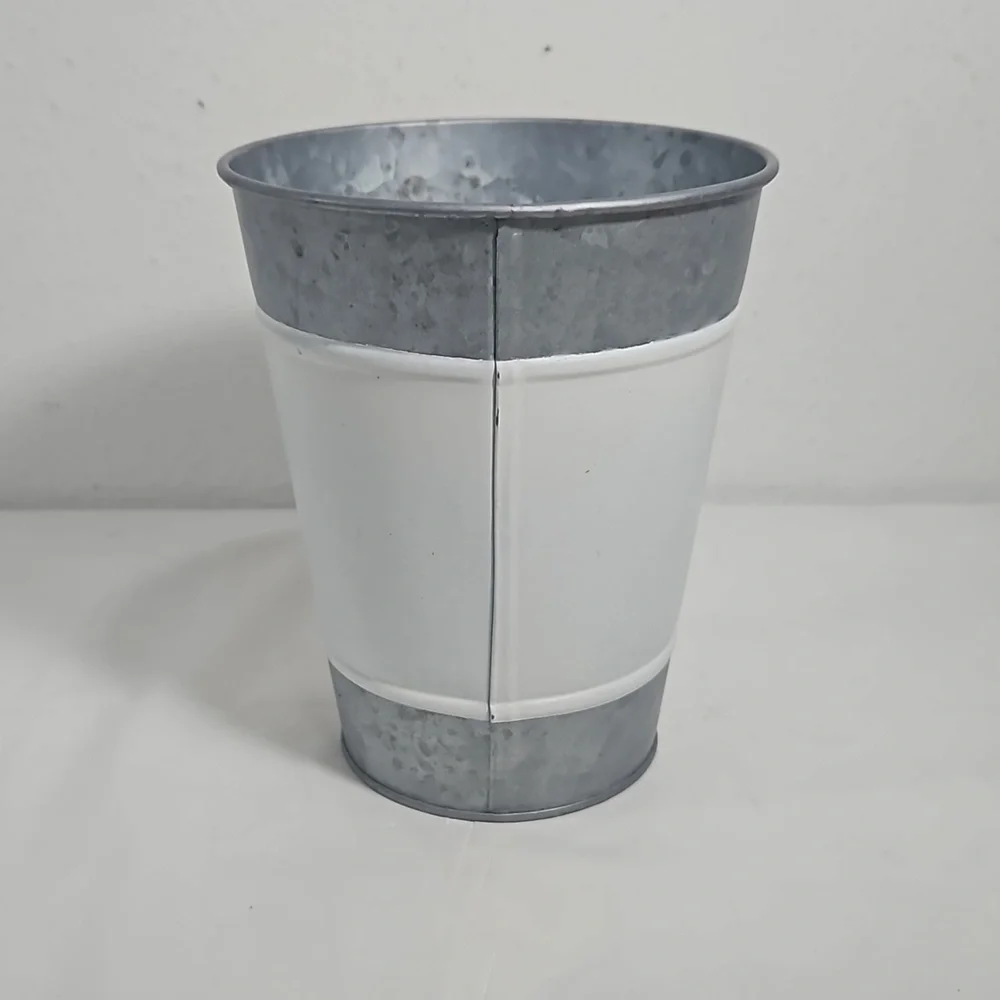 fresh cut flowers bouquets stems blooms tin flower pot in french country